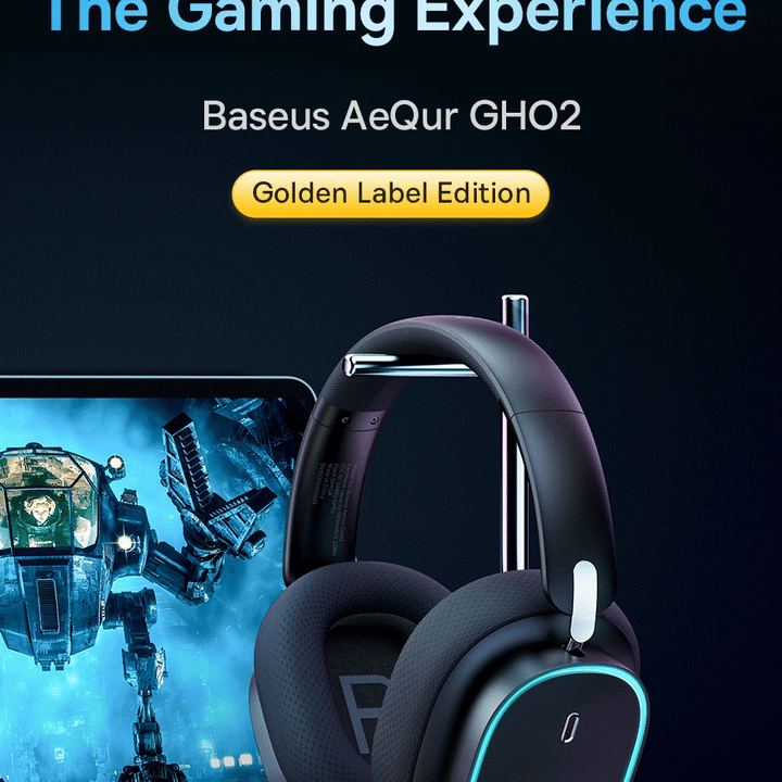 Baseus GH02 Gaming Wireless Headphone with Mic Over-Ear Headphones Bluetooth 5.3 40mm Driver 2.4G/Wireless/Cable RGB Headsets