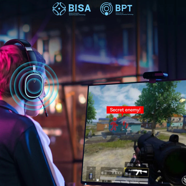 Baseus GH02 Gaming Wireless Headphone with Mic Over-Ear Headphones Bluetooth 5.3 40mm Driver 2.4G/Wireless/Cable RGB Headsets