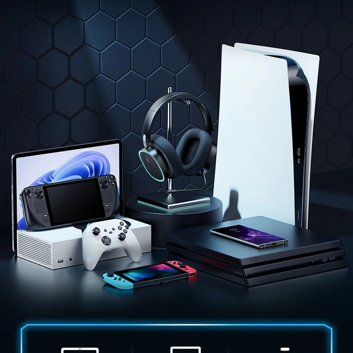 Baseus GH02 Gaming Wireless Headphone with Mic Over-Ear Headphones Bluetooth 5.3 40mm Driver 2.4G/Wireless/Cable RGB Headsets